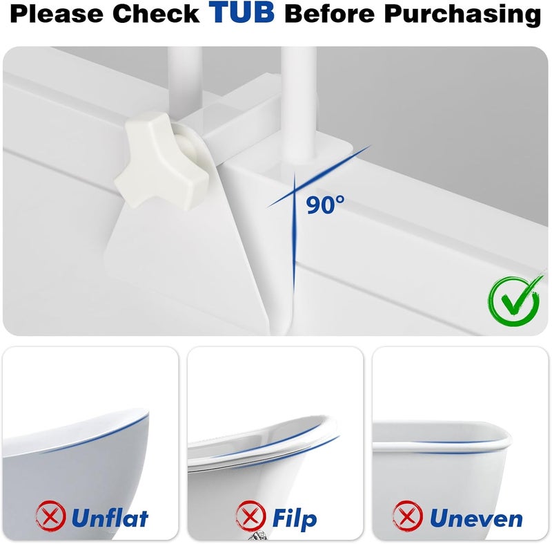Technohom Bathtub Grab Bars for Seniors & Elderly, Safety Rail & Shower Grab Bars for Elderly, Disabled - Fits 3-7 Inch Tubs Walls, Bathroom Non-Slip Shower Handle, 300Lbs - Image 2
